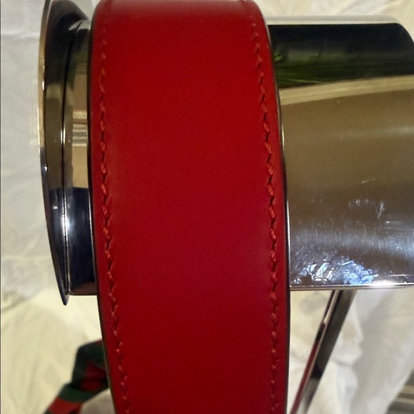 Gucci Red Web Sylvie Leather Large Shoulder Bag with COA and extra strap. - Picture 15 of 16